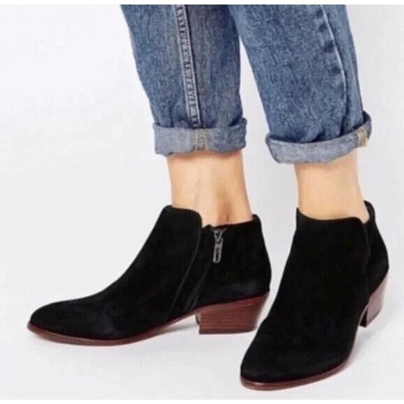 Sam Edelman Petty Suede Booties Women's Black Size 7 - Picture 1 of 8